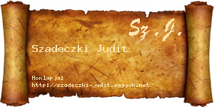 Szadeczki Judit névjegykártya