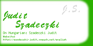 judit szadeczki business card